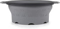 Dexas 10" Collapsible Silicone Colander in Cool Grey, Kitchen Strainer with Handles, 15.1 Cup Capacity | BPA-Free, Heat-Resistant, Space-Saving Kitchen Tool