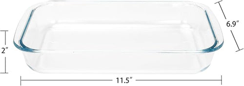 1.5-Quart Tempered Glass Oblong Baking Dishes, Set of 2