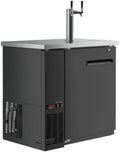 PEAKCOLD Double Tap Commercial Beer Dispenser - Kegerator Keg Cooler; 36" W