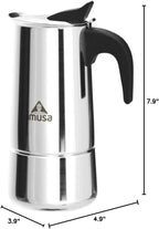 IMUSA USA B120-22062M Stainless Steel Stovetop Espresso Coffeemaker 6-Cup, Silver