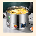 3-Tier Stainless Steel Electric Food Steamer - Automatic Temperature Control for Healthy Cooking, Ideal for Breakfast & Meal Prep, Fast & Efficient Steam Cooking