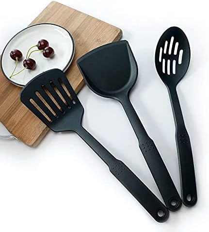 6pcs/set Black Kitchen Utensils Set Non-stick Kitchenware Cooking Tools Spoon Soup Ladle Spatula Shovel Tools Gadget Accessories