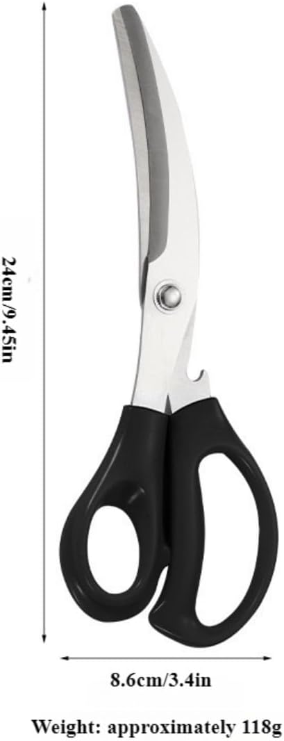 304 Stainless Steel Kitchen Shears, Korean BBQ Scissors and Tongs Set,9.45 inch (Black+red) Scissors +(9.45+11) inch Tongs 4 in 1 Set