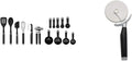 KitchenAid 15-Piece Tool and Gadget Set with Pizza Wheel, 9-Inch, Black