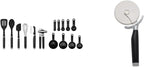 KitchenAid 15-Piece Tool and Gadget Set with Pizza Wheel, 9-Inch, Black