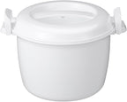 Microwave Rice Cooker, Microwave Pasta Cooker, 1.9 QT Micr Rice Steamer with Locking Lid, Portable Micr Chicken Cookers for Soup, Vegetable, Mashed Potatoes, Fish, Quick Healthy Meals 8.3 x 6.9 x 5.5 inch