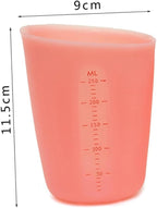 Unomor Diy Tool 250ml Silicone Milk Cup Measuring Cup Double Scale for Baking Mixing Food-grade Silicone Random