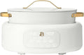 10-in-1 Electric Multi-Cooker, 6-quart, digital display, 10 cooking functions, non-stick pot, easy one-touch control (White Icing)