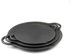 11.5 inch Korean BBQ Grill Pan, Cast Iron Griddle Pan for Indoor and Outdoor Cooking & Camping (11.5 inch)