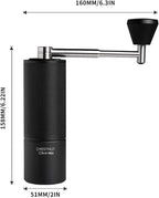 TIMEMORE Chestnut C3 ESP Pro Manual Coffee Grinder, Stainless Steel S2C Conical Burr Hand Coffee Grinder with Foldable Handle, Adjustable Grind Setting for Espresso and Pour Over - Black