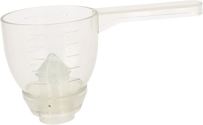Asixxsix Measuring Scoop, Spill Proof Funnel Design Powder Funnel, Kitchen Measuring Tool with Scale for Seasoning Camping Baking Supplements Dishwasher Safe Food Grade ABS Material (White)