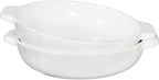 Ceramic Casserole Dish with Handle, 33 oz Set of 2, 8.5" Round Au Gratin Baking Dishes – For Pie Pan, Quiche, Tart Pan, Apple Pie Plate – For 2-3 Person Servings – Oven Safe, Easy Clean