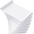 Lifewit Serving Tray for Party Supplies, Reusable Serving Platter for Catering, Snack, Fruit, Charcuterie, Appetizer, Plastic Food Trays, Hosting Essentials, BPA Free, White, 8 Pcs