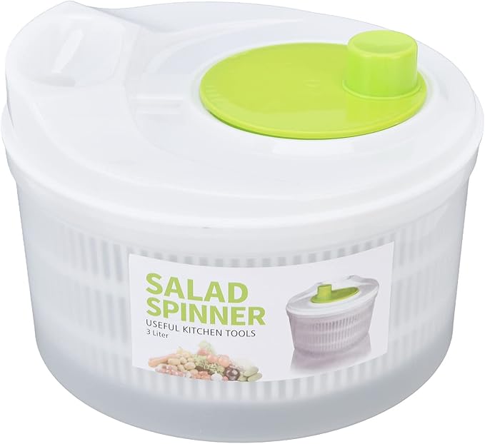 Pwshymi Salad Spinner Salad Drainer, Multifunction Large 3L Vegetable Dryer Salad Spinner, Lettuce Washer and Dryer for Cooking