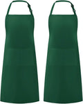 Syntus Apron for Men Women, Adjustable Cooking Kitchen Chef Aprons with 2 Pockets, Cotton/Polycotton/Polyester