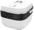 3L Smart Rice Cooker, 6-Cup Uncooked, Fuzzy Logic, Stainless steel spherical inner pot with non-stick ceramic glaze coating, Keep Warm, White