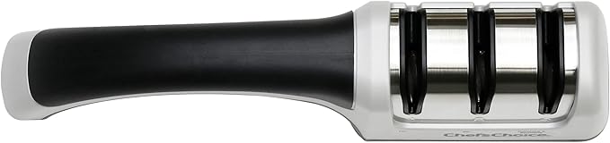Chef'sChoice Manual Knife Sharpeners for 15- and 20-Degree Straight-Edge and Serrated Knives with Diamond Abrasives Precise Angle Control & Compact Footprint, 2-Stage, Gray