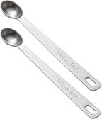 2PCS 1/5 Teaspoon(1/5tsp, 1ml) Single Tiny Measuring Spoon, Small Individual Stainless Steel Measure Spoons Only