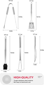 BBQ Grill BBQ Accessories, Stainless Steel Grill Tools Grilling Accessories Grill Set Barbecue Grill Accessories for Outdoor Grill, BBQ Tools Grill Utensils Grilling Tools