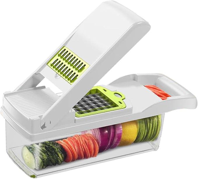 Unomor One Kitchen Tool Slicer Chopper Grater Shredder for Fruits Veggies Safe Handle Storage Case