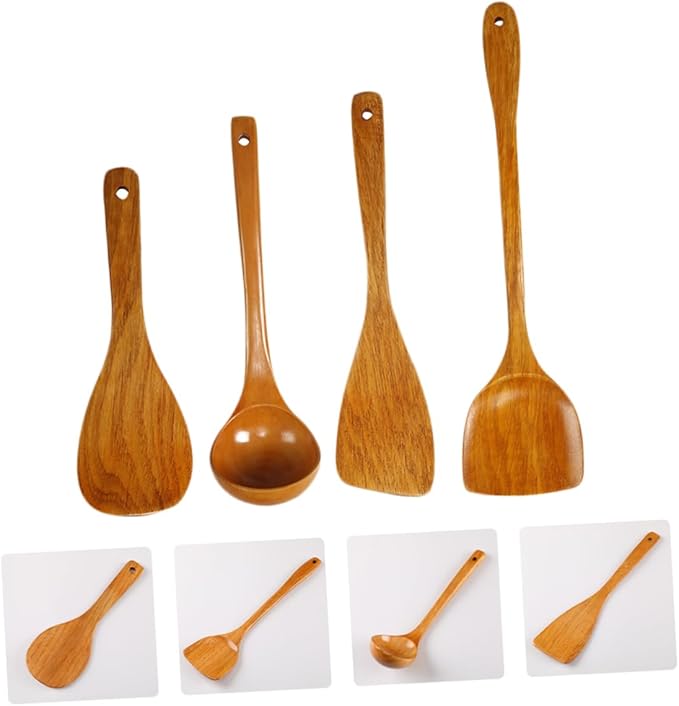 PRETYZOOM 1Set Utensil Set Kitchen Tools for Cooking Odorless for Non Stick Cookware Includes Spatula Spoon Turner and Ladle for Family