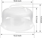 Cake Carrier with Lid and Handle, Fit 10’’ Cake Stand with Lid, Cake Transport Storage Container, Cake Containers Cover Stand with Lids, 3 Secure Side Closures (White)