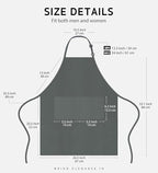 Syntus Apron for Men Women, Adjustable Cooking Kitchen Chef Aprons with 2 Pockets, Cotton/Polycotton/Polyester