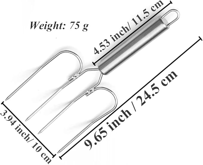 Thanksgiving Turkey & Roast Lifters, Stainless Steel Roaster Forks, Transfer Chicken or Ham Poultry Lifters Easily, Four Needle Meat Fork, Set of 2