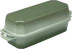 Flavehc Bread Pan Cast Iron Loaf Pan with Lid Bread Loaf Pan 13x5 Inch Enameled Cast Iron Sourdough Bread Pan,AquaGreen