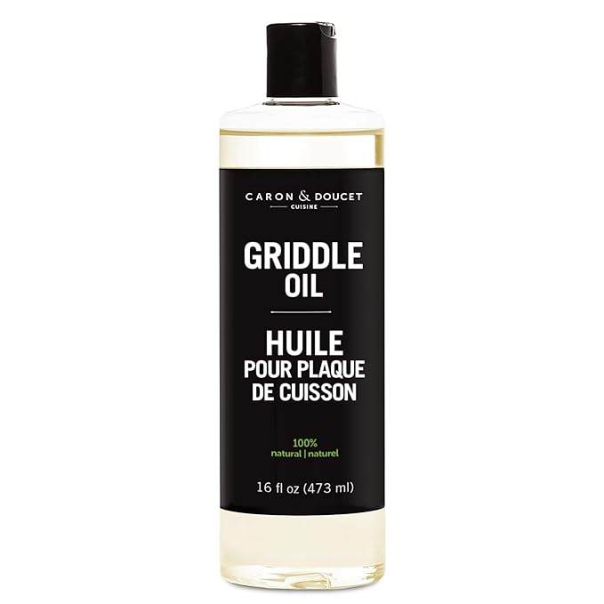 CARON & DOUCET Griddle Seasoning & Cleaning Oil | 100% Plant-Based & Food Grade | Best for Seasoning, Restoring, Curing and Care (16 oz)