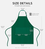 Syntus Apron for Men Women, Adjustable Cooking Kitchen Chef Aprons with 2 Pockets, Cotton/Polycotton/Polyester