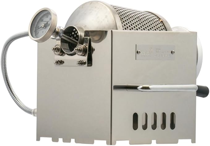 KALDI Mini Home Coffee Gas Roaster - 200g Capacity, Choice of Manual Handle or Motor Drive, Hopper/Sampler as option, Gas Burner Required (Manual Handle, Full-Set)