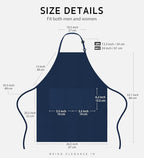 Syntus Apron for Men Women, Adjustable Cooking Kitchen Chef Aprons with 2 Pockets, Cotton/Polycotton/Polyester