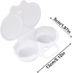 White Egg Poacher, Microwave Egg Boiler Poacher, Microwave Egg Poacher, 2 Cavity Nonstick Poached Egg Maker With Lid, Egg Cooker, Double Drain Poached Cups Specialty Cookware