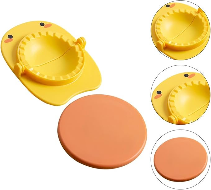 SHINEOFI Dumpling Maker Set Plastic Dumpling Press Mold Hand Tool Cooking Kitchen Gadget Yellow 2pcs Set