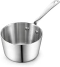 D&M Butter Warmer 0.39 Quart, Multi-Ply Clad Stainless Steel Milk Frother and Chocolate Melting Pot, Small Saucepan for Induction Stovetop, Coffee, Butter, Syrup