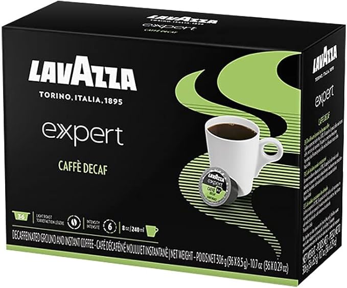 Lavazza Expert Espresso Decaf Capsules, Medium Roast, Arabica and Robusta Blend, Compatible with Lavazza Classy Machines (36 Capsules)