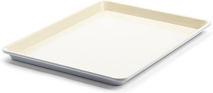 GreenLife Bakeware 18” x 13” Half Cookie Sheet Baking Pan, Non-Toxic PFAS-Free Healthy Ceramic Nonstick, Oven Safe to 450°F, Easy Release, Even Heating, Easy Clean, Gray