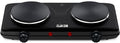 CUKOR Double Cast Iron 2 Burner, 1800W Countertop Burner, Dual Electric Stove Burners, Portable Double Burner for Cooking