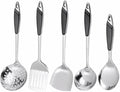 Kitchen Utensils Set，Cooking Utensils Kitchen Tools 5 Pieces Spoons for Cooking Spatulas Cooking Utensils Sets Stainless Steel Spatulas Spoons Gadgets