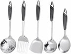 Kitchen Utensils Set，Cooking Utensils Kitchen Tools 5 Pieces Spoons for Cooking Spatulas Cooking Utensils Sets Stainless Steel Spatulas Spoons Gadgets
