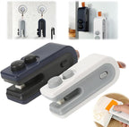 Mini Bag Sealer, 2026 New 2 in 1 Magnetic Food Sealer, USB Rechargeable Chip Bag Sealer Heat Seal Tool, Portable Handheld Snack Sealer Bag Sealing Machine for Snacks and Vegetables (Black+White)