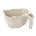 Tovolo Elements Square Colander with Handle Strainer Basket for Pasta Fruit Berries Veggies, Easy to Clean BPA Free Heat Resistant Plastic Colander with Spout 3 Quart Kitchen Strainer, Oatmeal