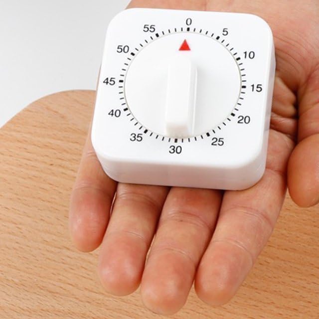 2Pcs White 60-Minute Mechanical Kitchen Timer Clock with Loud Alarm - Wind Up Visual Cooking Clock, No Batteries Required - Ideal for Cooking, Thermometers and Timers, Baking and Kitchen Management