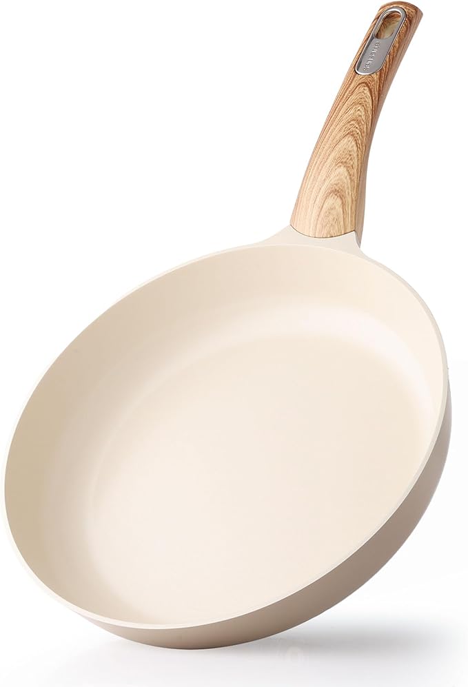 SENSARTE Nonstick Frying Pan Skillet, Egg pan, Omelette Pan, Healthy Cookware Chef's Pan, PFOA Free, 11 Inch, Taupe
