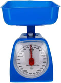 Utoolmart Mechanical Kitchen Scale - Diet Food Scale - with Pounds & Kilogram Measurements - Measuring Range 5000g Accuracy 5g with Tray Blue