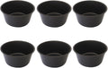 6PCS Carbon Steel Popover Pans, Nonstick Mini Yorkshire Pudding Pan, Muffin Cupcake Pans, Individual Egg Tart Molds, Baking Round Cake Cup - Black (3.1" x 1.4")