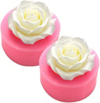 Rose Flower Silicone Molds,2pcs Roses Flowers Fondant Molds Polymer Clay Mould Candy Chocolate Molds for Cupcake Cake Pop Puck Decoration DIY Crafts