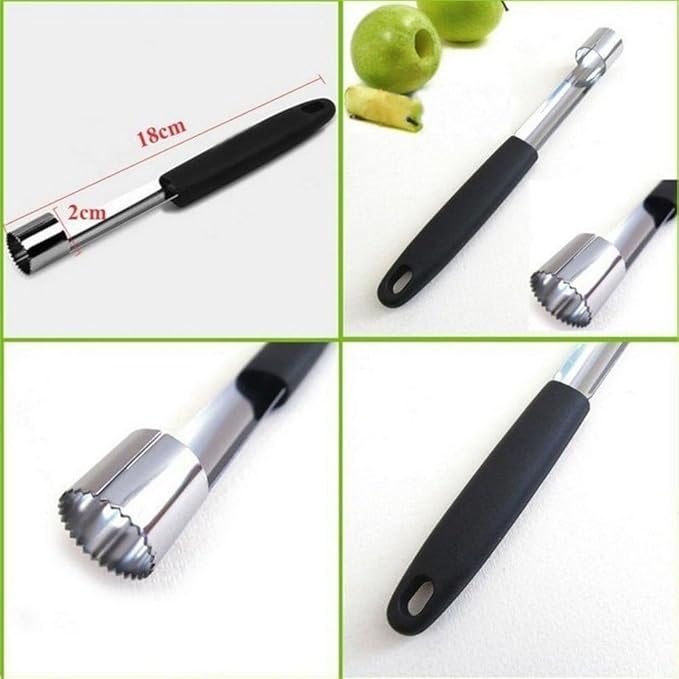 1Pc Black Stainless Steel Core Seed Remover Fruit Apple Pear Corer Easy Twist Kitchen Tool Fruit and Vegetable Corers