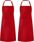 Syntus Apron for Men Women, Adjustable Cooking Kitchen Chef Aprons with 2 Pockets, Cotton/Polycotton/Polyester